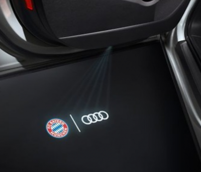 Audi Einstiegsbeleuchtung Logoprojektion Audi Ringe /FC Bayern Logo