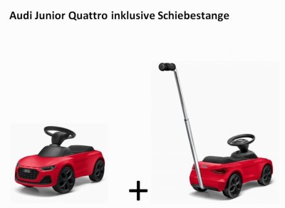 Audi Junior Quattro MJ 2018 in rot inkl. Schiebestange